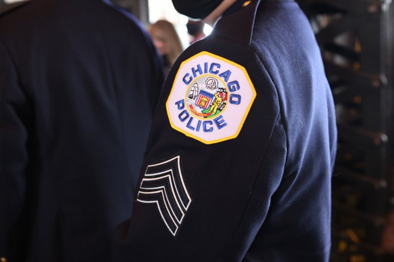 Police officers attend a promotion ceremony