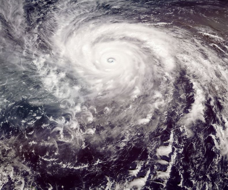 A satellite view of a typhoon