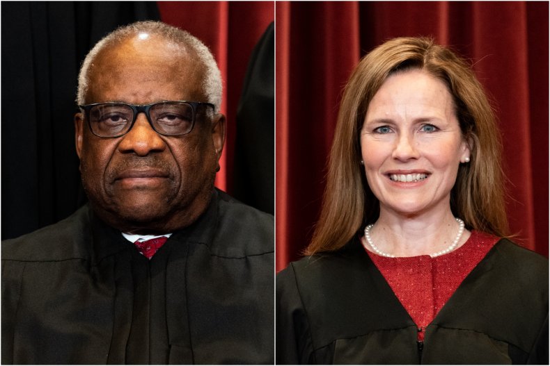 Photo Composite Shows Justices Thomas and Barrett