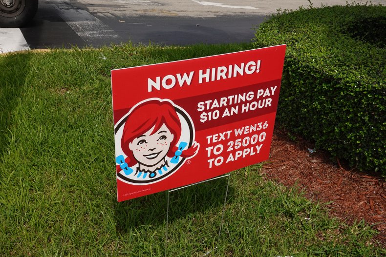 Wendy's Hiring Sign