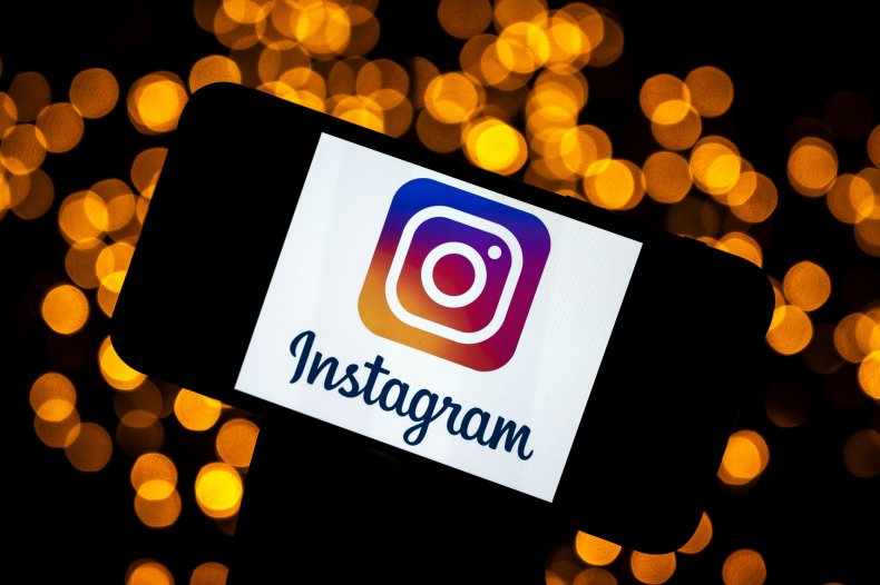 Instagram logo on phone