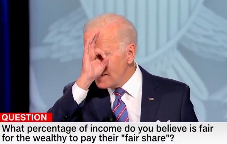 Joe Biden makes a hand gesture.