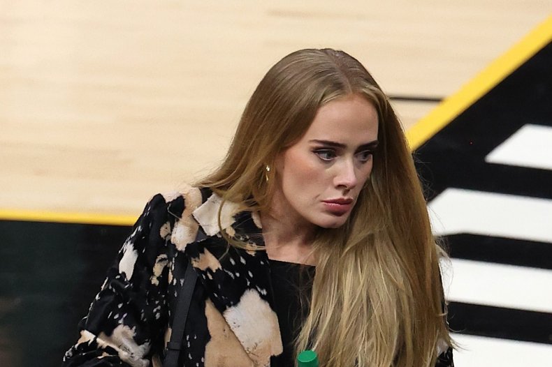 Adele attends an NBA game