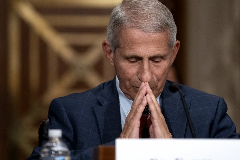Anthony Fauci Listens During a Senate Hearing