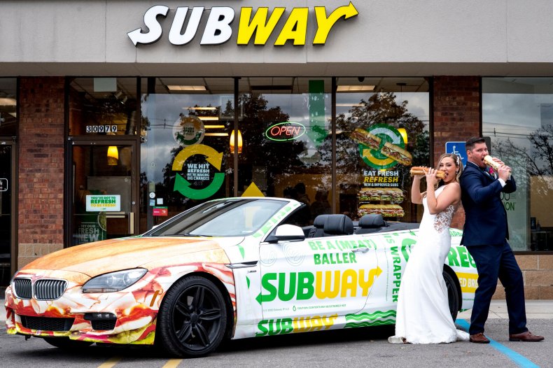 Subway themed wedding photo shoot 