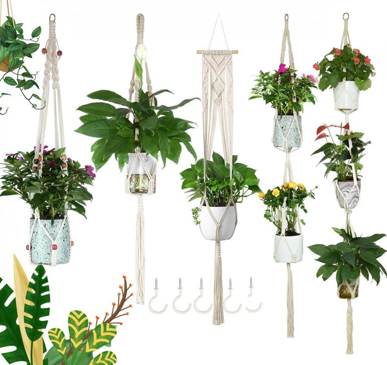 Jes&Medis 5-Pack Macrame Plant Hangers