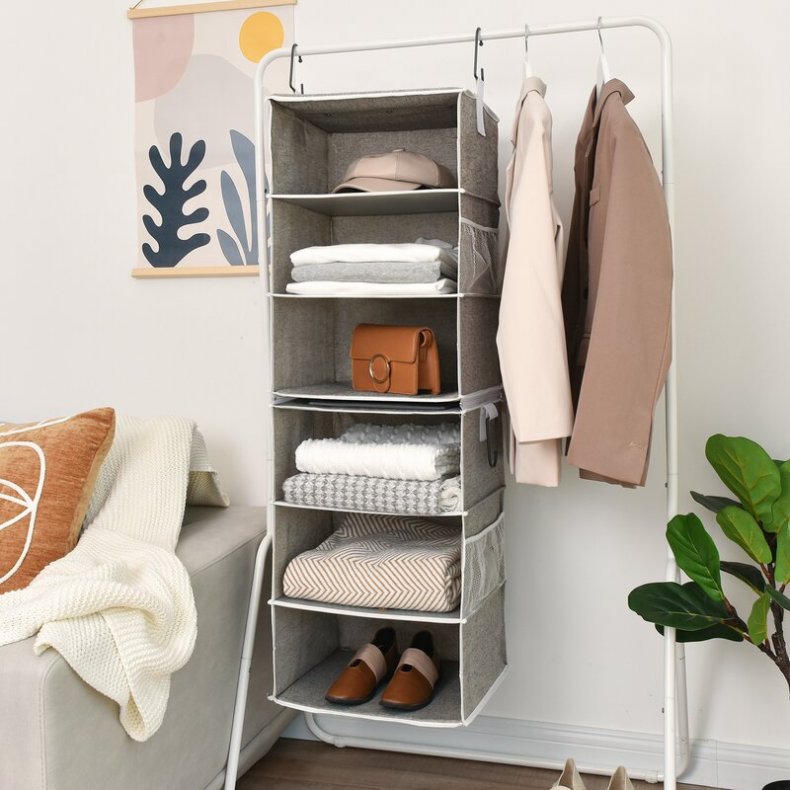 Rebrilliant Savion Moth Proof Fabric Hanging Organiizer