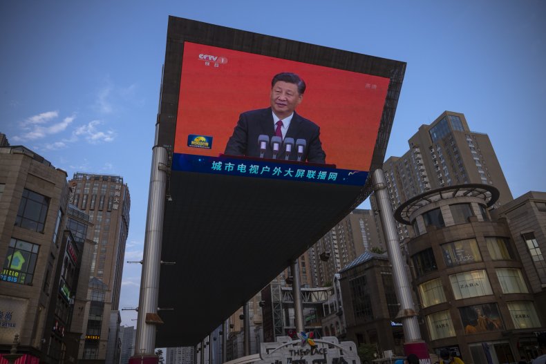 Chinese President Xi Jinping is seen on 