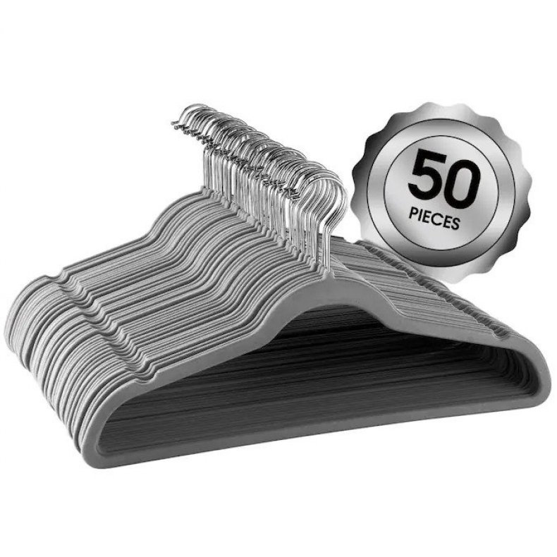 Elama 50-Pack Velvet Non-Slip Grip Hangers