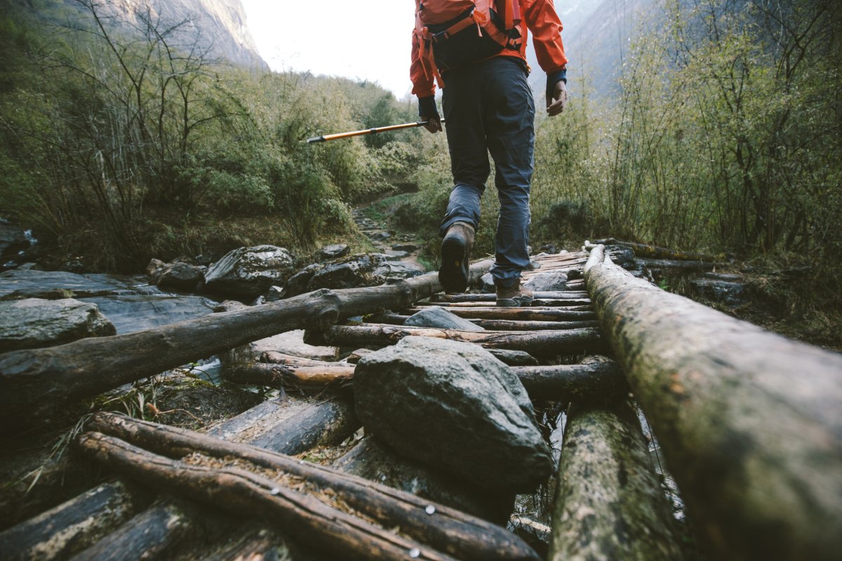 Stock image of a hiker 