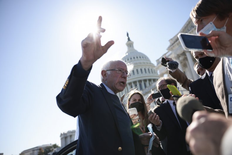 Bernie Sanders Lawmakers Continue Work On Capitol 