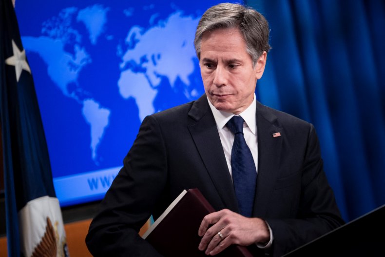 US Secretary of State Antony Blinken leaves