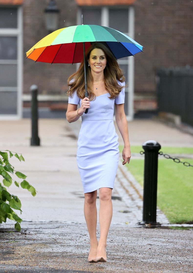 Kate Middleton's Blue Dress and Umbrella