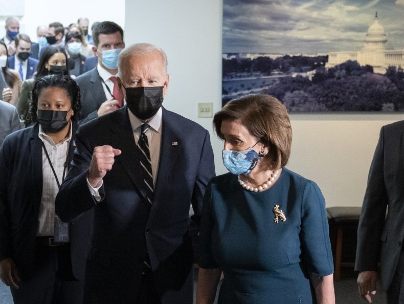 Biden, Pelosi meet with Democrats on agenda