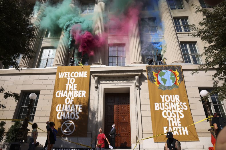 climate, change, protest, Chamber, of, Commerce