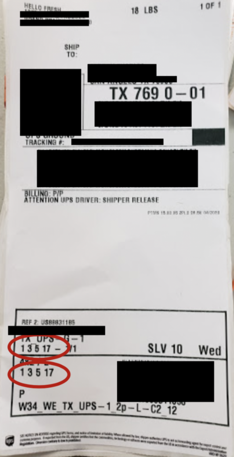 FDA Box Label HelloFresh EveryPlate Onions