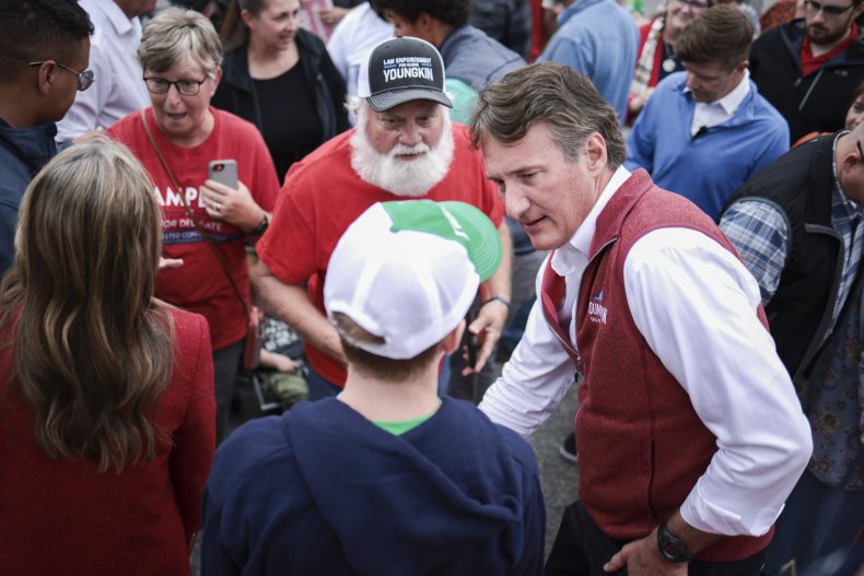 Glenn Youngkin greets supporters.