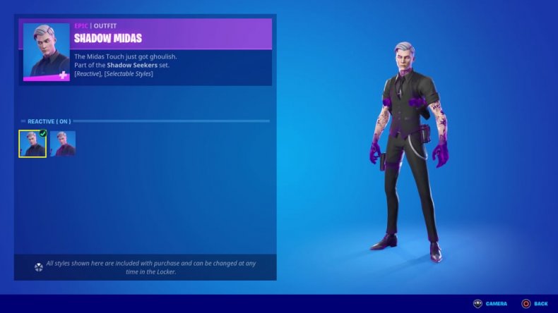 Shadow Midas Outfit Selectable Styles