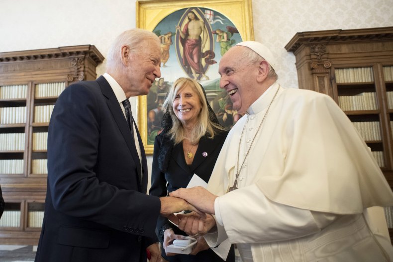 President Joe Biden meets with Pope Francis