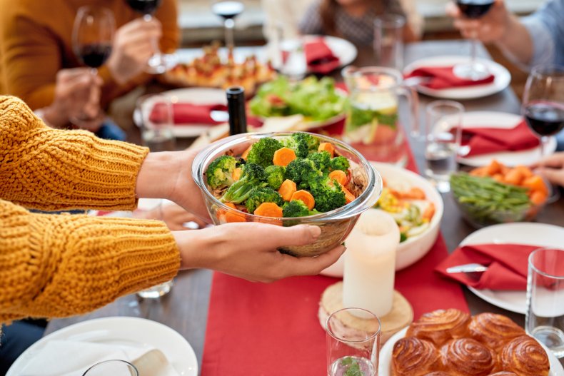 Vegetables at Christmas Dinner