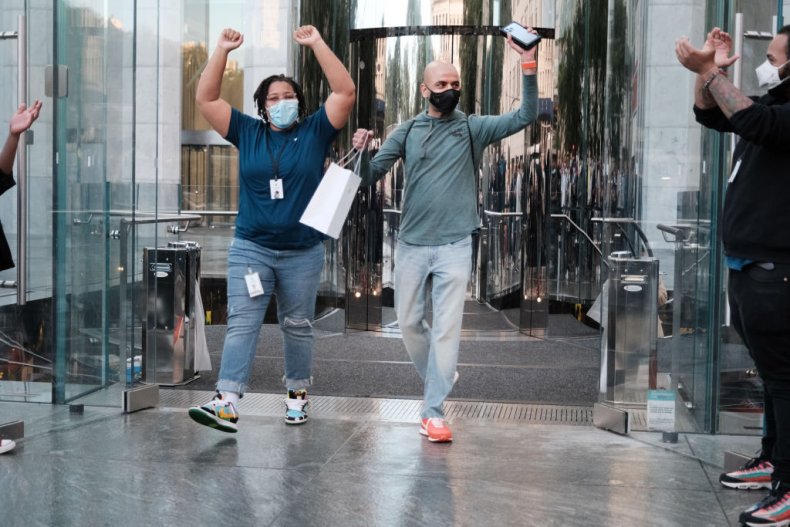 Customer at the Fifth Avenue Apple Store