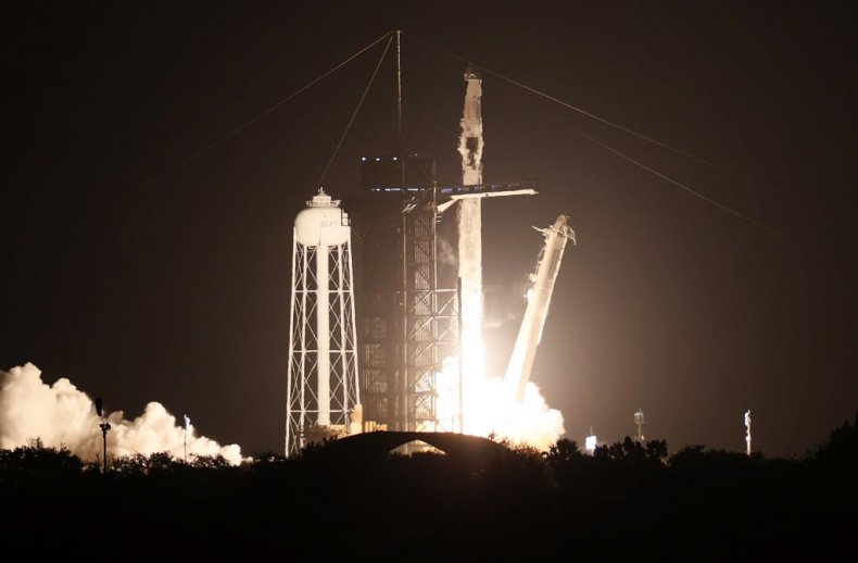 A SpaceX Falcon 9 rocket launch