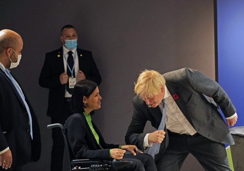 Karine Elharrar and Boris Johnson at COP26