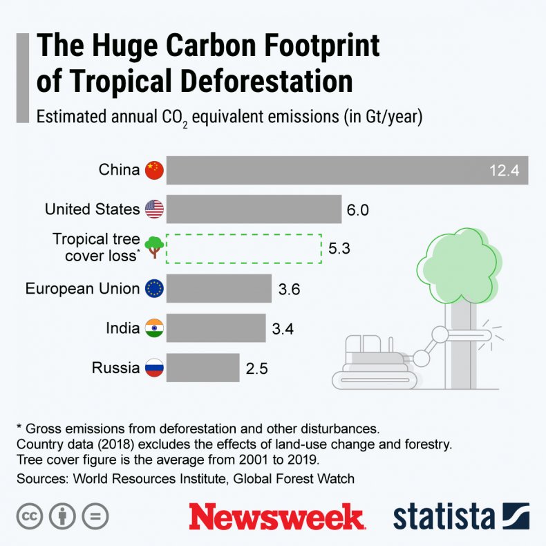 Graph reveals deforestation emissions per country