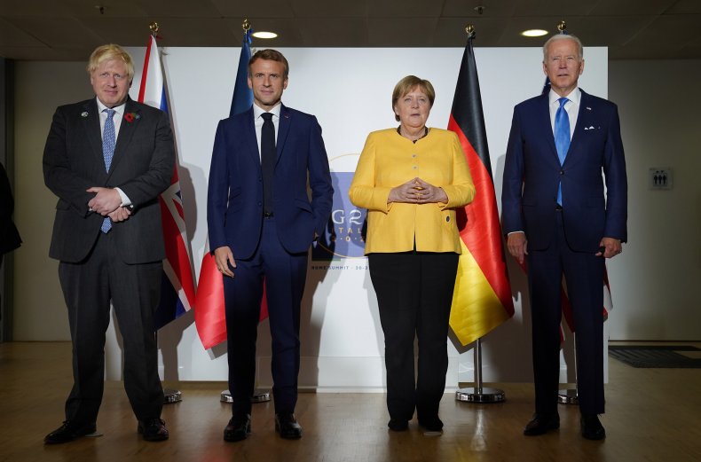 Johnson, Macron, Merkel, Biden, G20