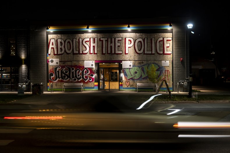Abolish the police banner in Minneapolis