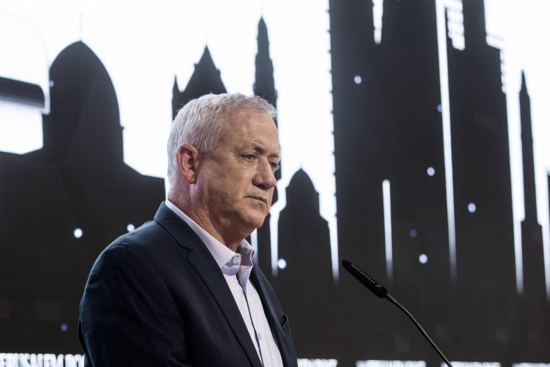 Israeli Minister of Defense Benny Gantz speaks