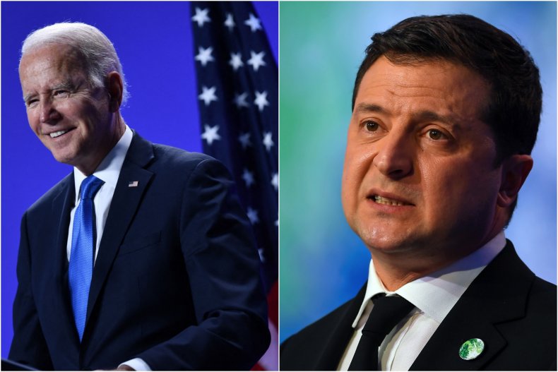 Presidents Joe Biden and Volodmyr Zelensky