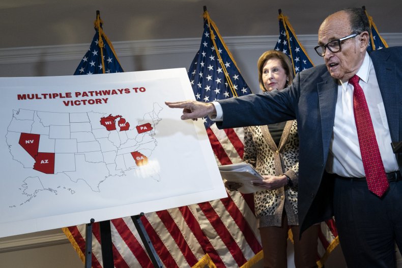 Rudy Giuliani Points at a Map