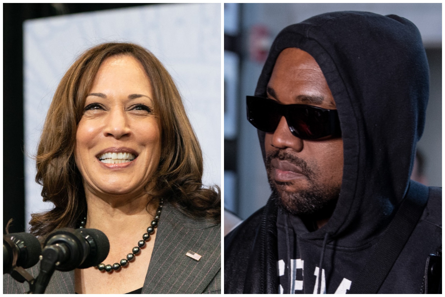 Kanye West Takes Shot at Kamala Harris in 'Drink Champs' Rant Newsweek