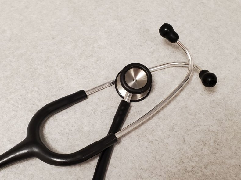 Close-up of a doctor's stethoscope 