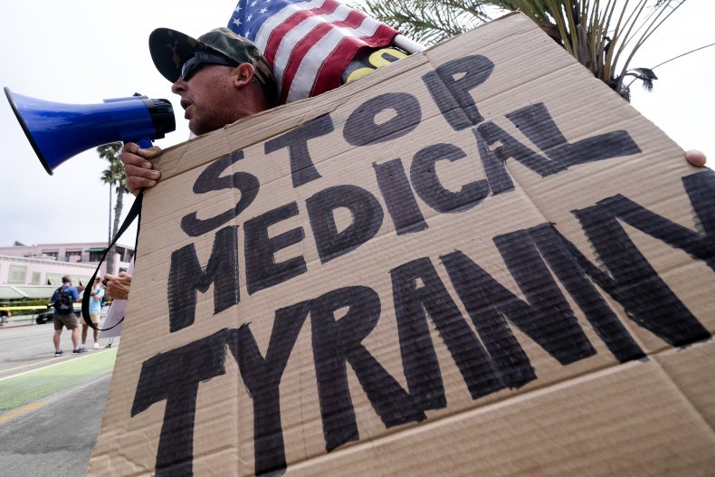 los angeles covid-19 vaccine protest rally