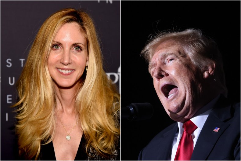 Ann Coulter and Donald Trump split image