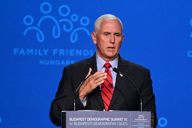 Mike Pence at event in Budapest Hungary