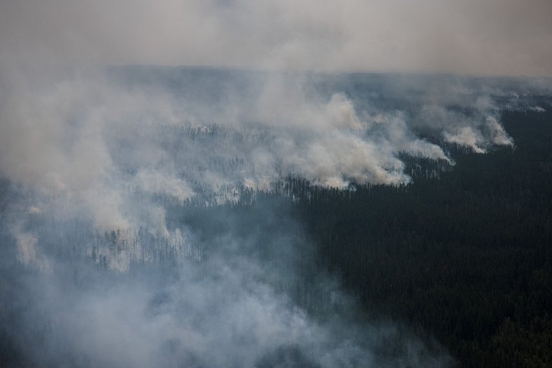 Smoke rises from Sakha, Siberia