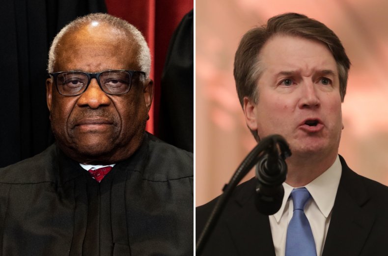 Clarence Thomas and Brett Kavanaugh composite.