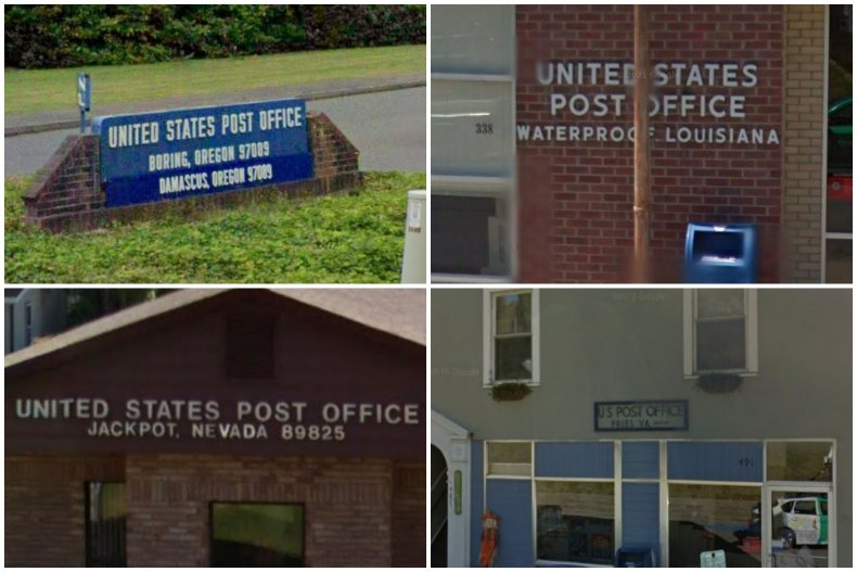 Google map images of four U.S. locations.
