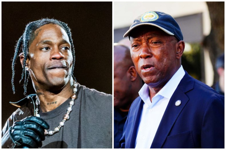 Travis Scott and Mayor Sylvester Turner