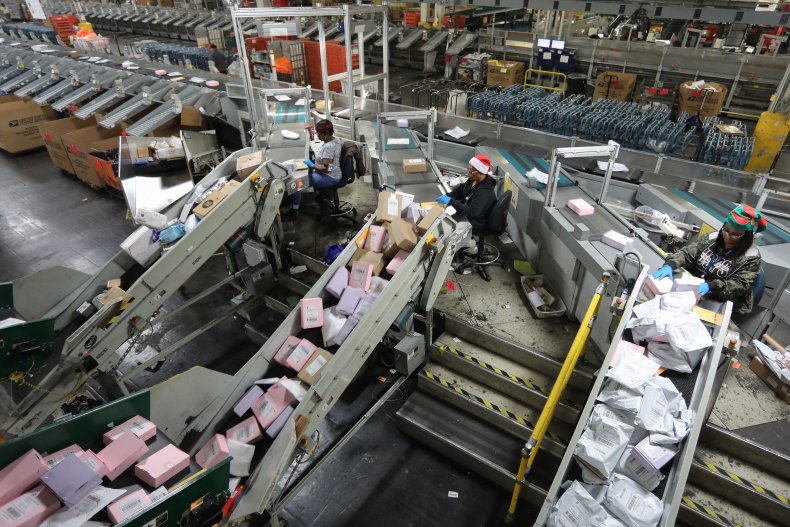 U.S. Postal Service Processes Packages At Los