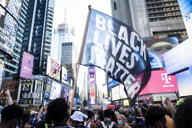 blm flag in new york