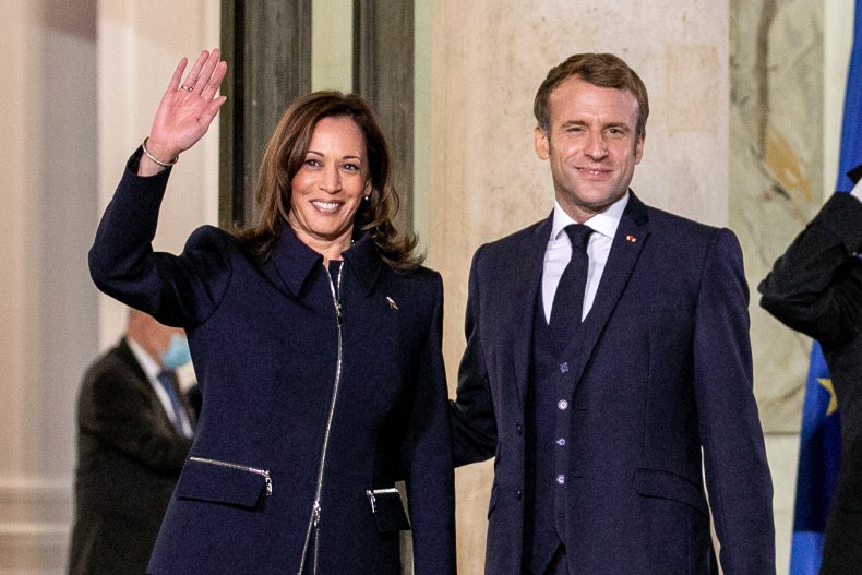 Emmanuel Macron Hosts Kamala Harris