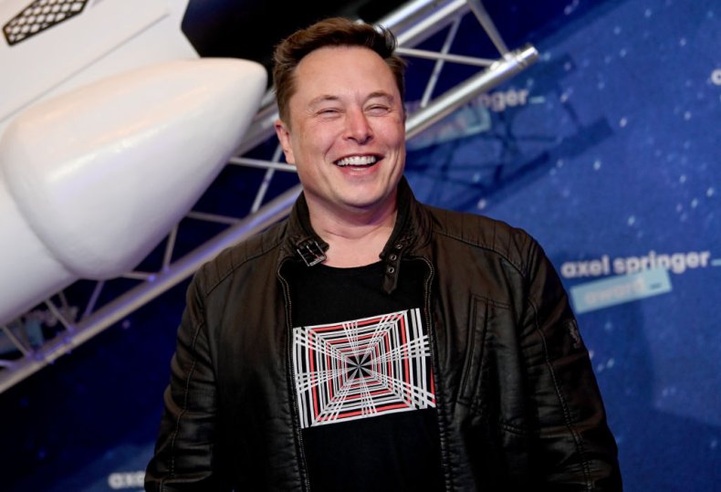 Elon Musk poses