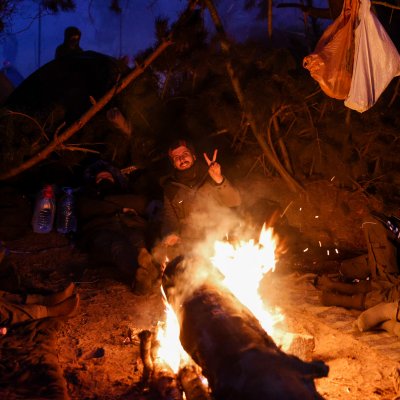 Migrants living in makeshift Poland-Belarus border camps Migrants living in makeshift Poland-Belarus border camps