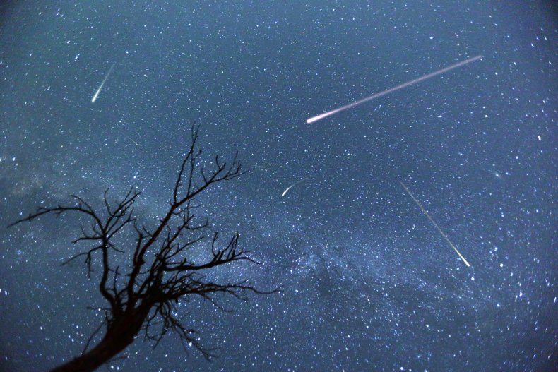 A meteor shower