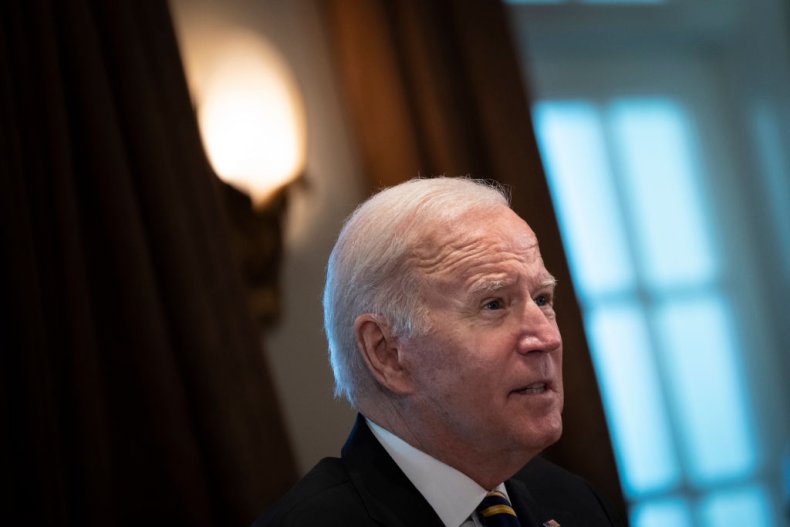 President Joe Biden speaks during a meeting