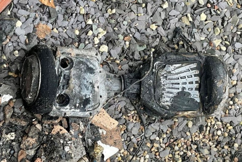 The hoverboard battery exploded inside the home